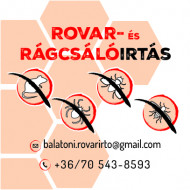 KÁRTEVŐIRTÁS Dunántúl - Rovar- és rágcsálóirtó - Insekten- und Nagetierbekämpfung Über die Donau logó, embléma